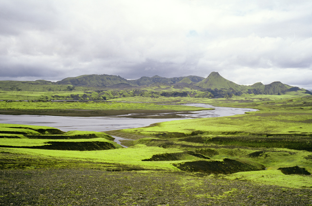 isl_118 laki.jpg - Islande centre Sud, août 2003 : Laki les cônes volcaniques qui parsèment la zone témoignent d'une activité intense et récente Kodak Ektachrome 100 G